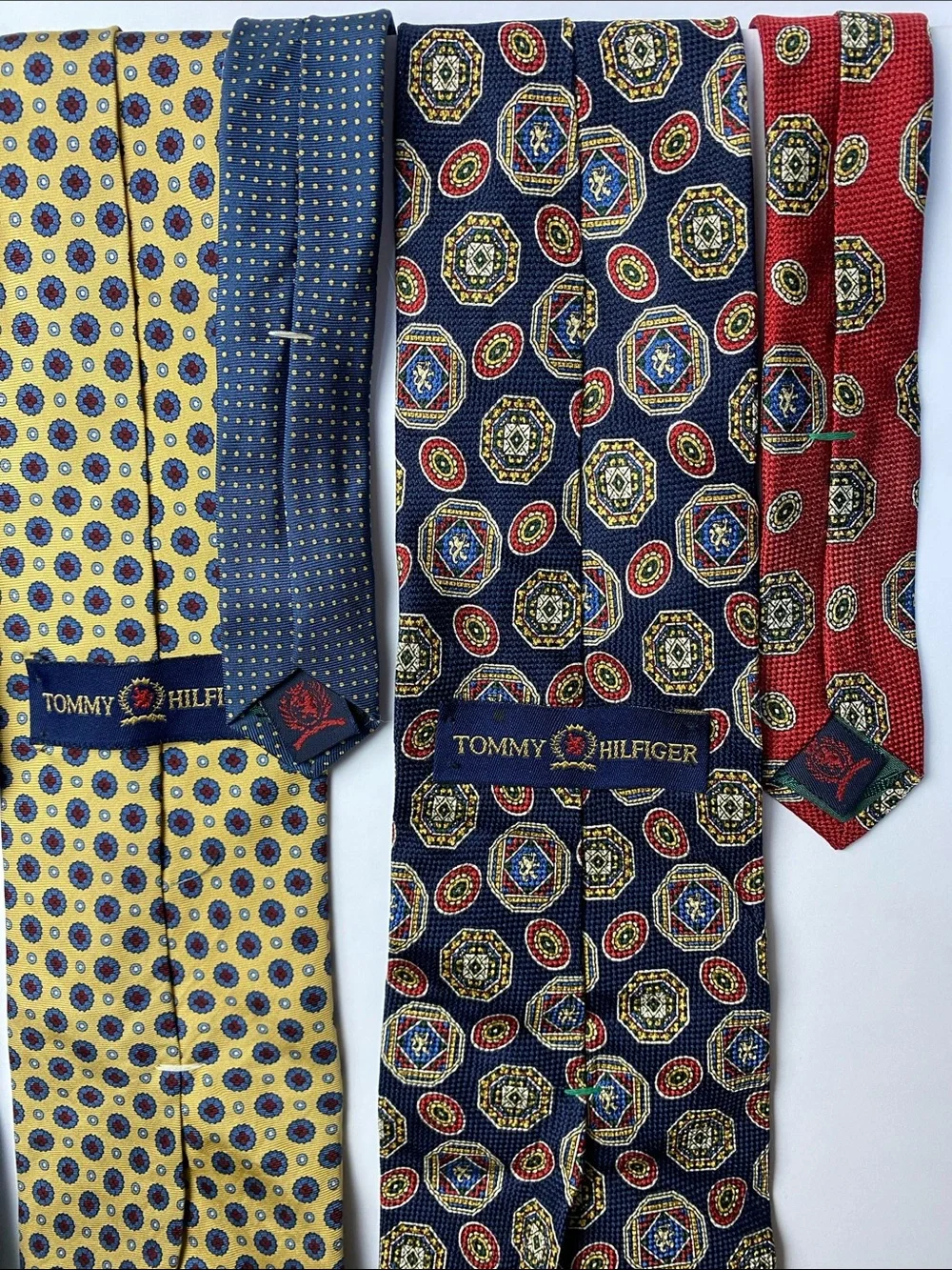 Vintage Tommy Hilfiger Men's Tie Bundle (7) - Blue, Red, Yellow, Maroon